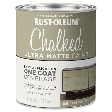 Rust-Oleum Chalked Paint, Matte, Tate Green, 1 qt 371674